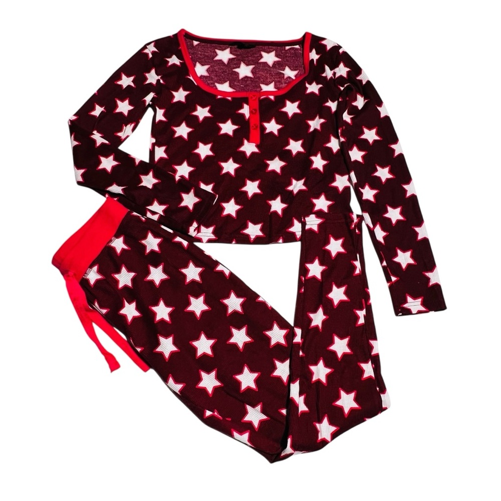 NOBO Starry Pajama Set - Red and White